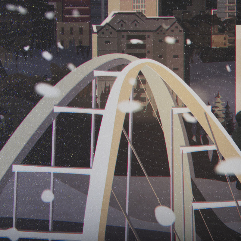 Edmonton Edmonton par Simone, reproduction d'art encadrée sous verre, H 15,5 po x l 10,5 po x P 1,5 po, Cadre flottant noir