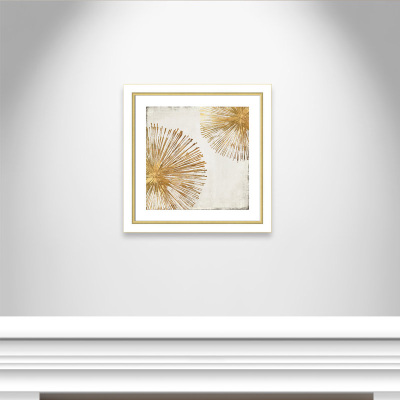 Impression sur cadre photo Gold Star I, H 25,75 po x l 25,75 po x P 1,125 po, Blanc et doré