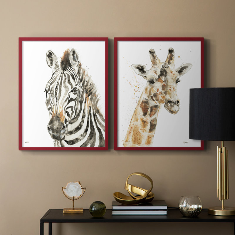 Impression encadrée Savannah Ii-Premium - prête à être accrochée - aucun clou requis - aucun clou requis, Rouge