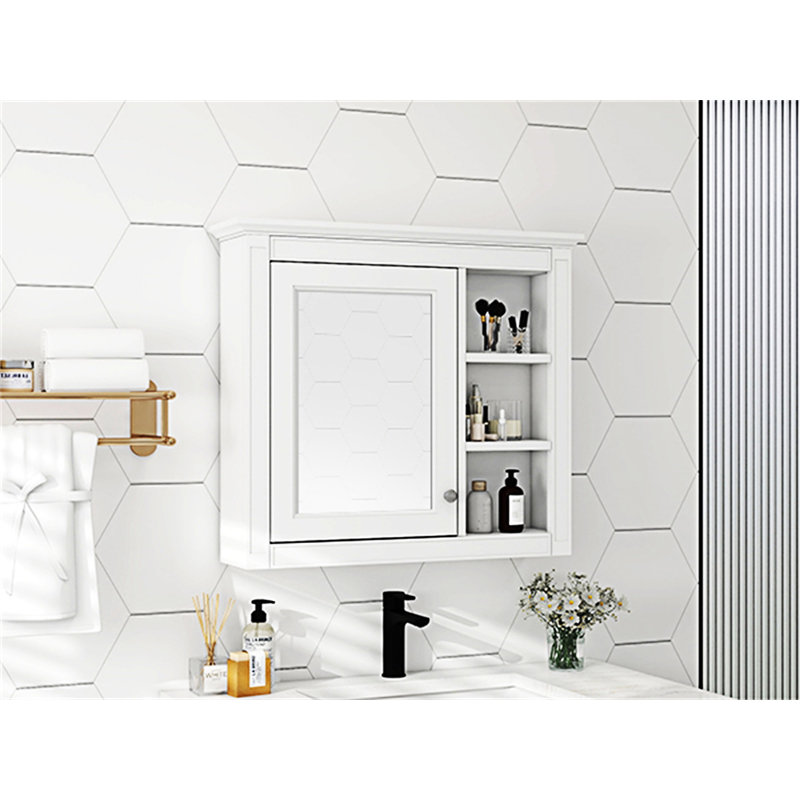 Armoire à pharmacie murale avec miroir, Blanc