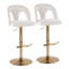 Contemporary Adjustable Swivel Bar Stool Set with T Footrest-143990974-143546746