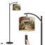 Lampe sur pied à arc avec abat-jour réglable Rustic Fall Harvest Pumpkin Sunflower
