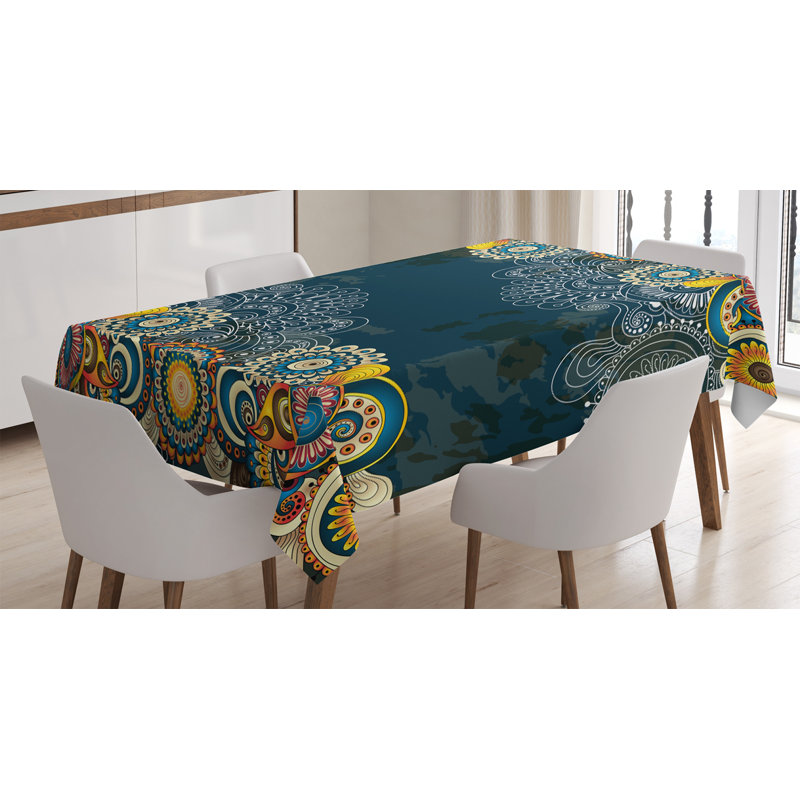 Psychedelic Dining Room Kitchen Tablecloth, 70" L x 52" W