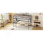 Lit mezzanine simple avec bureau et tablettes, barrière de sécurité et échelle-847306386