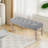 Vintage Upholstered Button Tufted Bench Entryway Ottoman With Rubber Wood Legs For Dining Room Bedroom, Gray