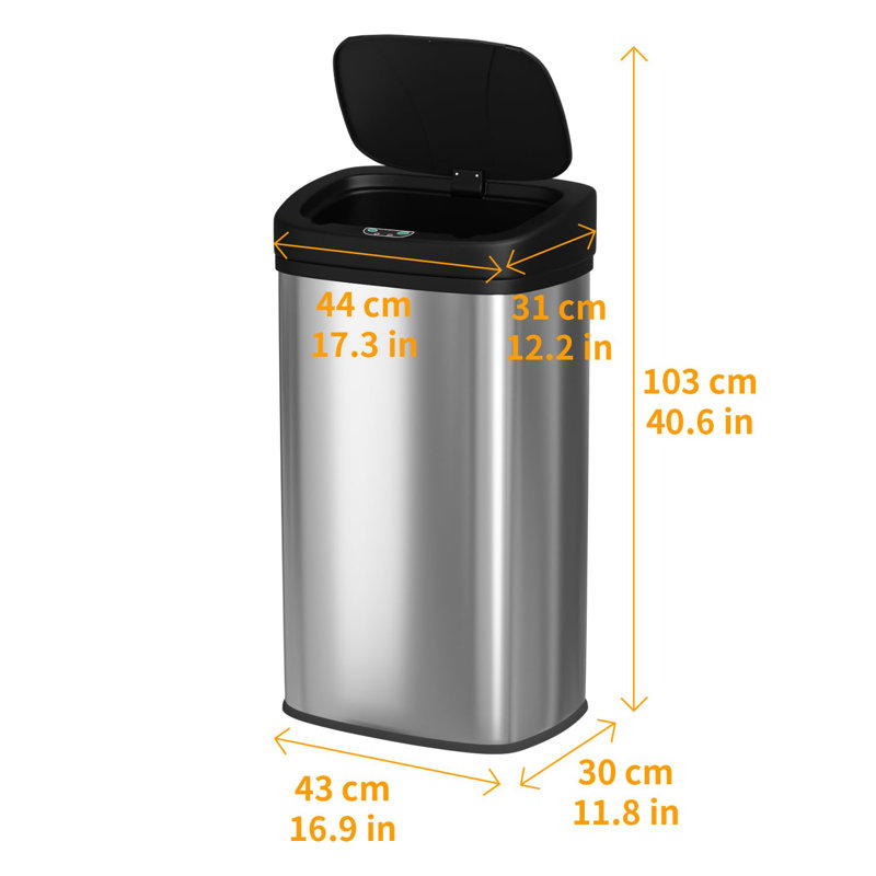 Grande poubelle de cuisine 22 gallons à capteur automatique avec poubelle sans contact en acier inoxydable