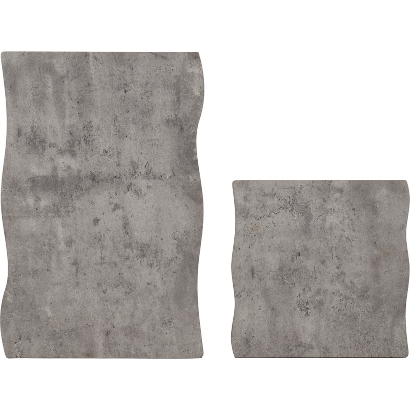 Alexsandra Wave Edge Nest of Tables, Concrete Grey