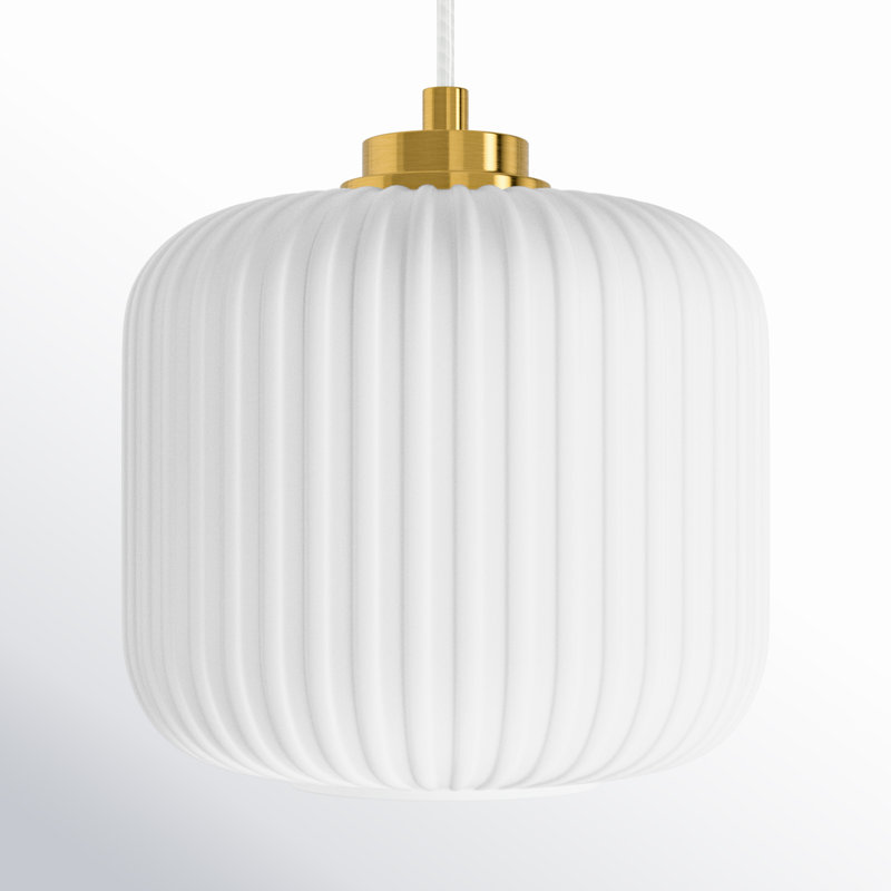 Luminaire suspendu sphérique unique à 1 lumière Jacobson, Blanc