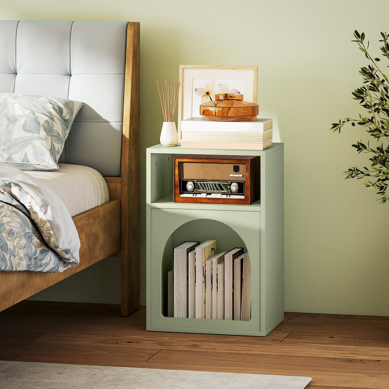 40cm W Manufactured Wood Bedside Table, Green