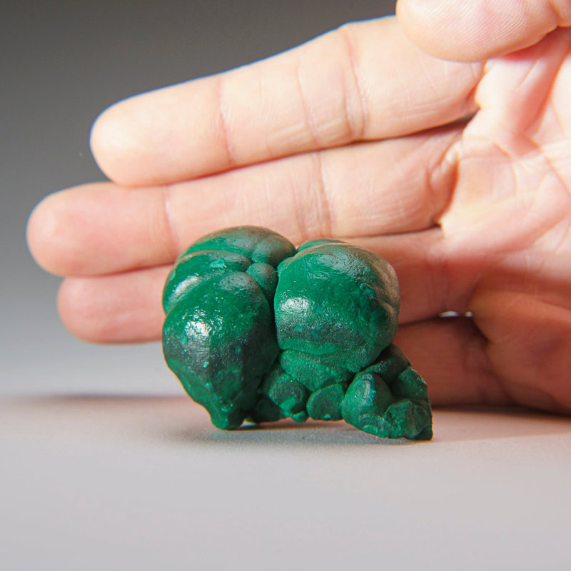 Botryoidal Malachite from Shaba Copper Belt, Katanga (Shaba) Province, Democratic Republic of the Congo (Zaire) (0.23 lbs)