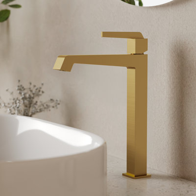 Single Hole Vessel Bathroom Faucet with Drain Assembly, Single Handle Vessel Bathroom Sink Faucet