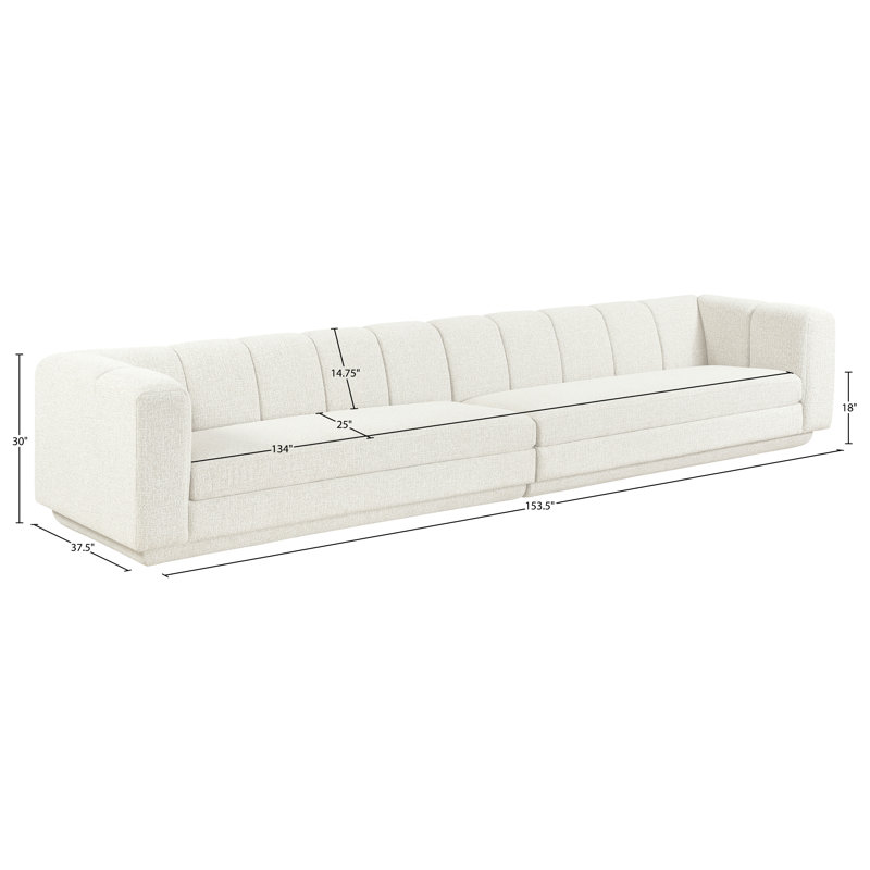 Tissu 2 pièces Modari Canapé modulaire, Tissu crème