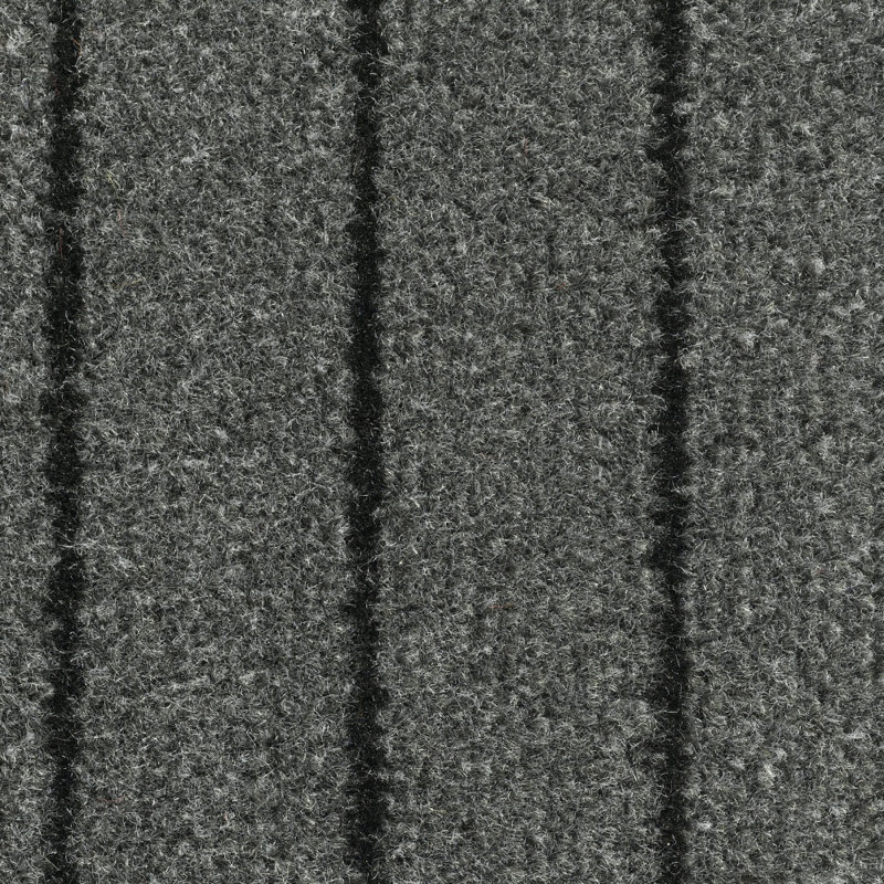 Amelia-Danni Non-Slip Striped Doormat, Rectangle 40 x 60cm, Silver Grey