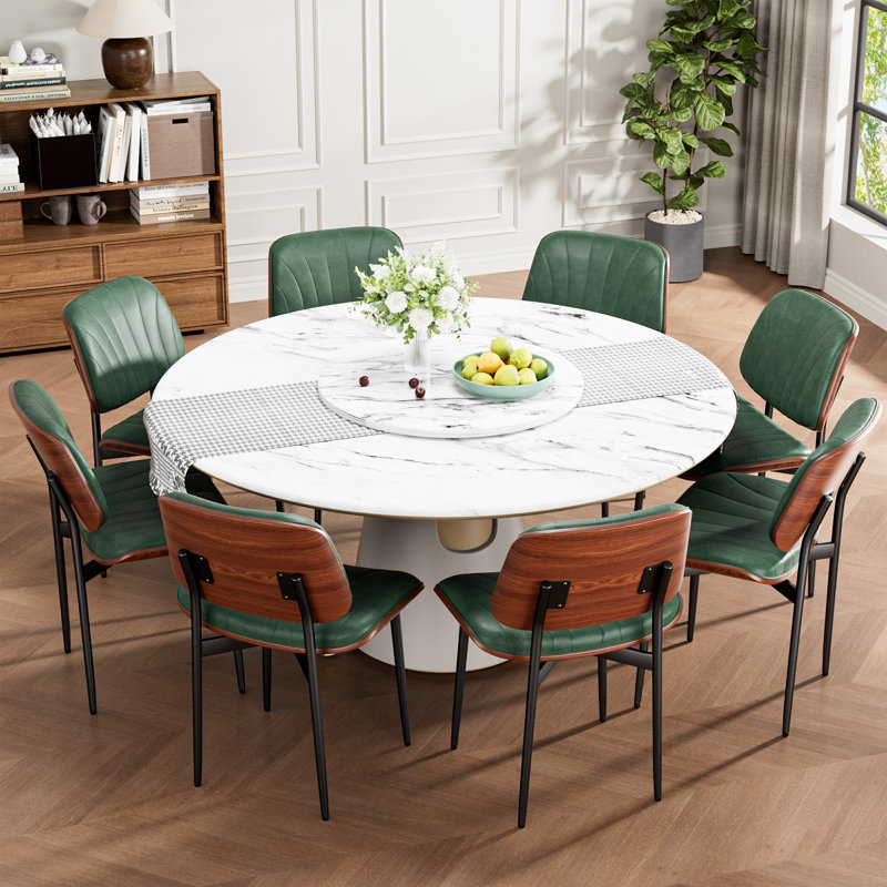  Ensemble de 2 chaises de salle à manger en similicuir de style moderne Mid-Century avec structure en bois pour les salles à manger, les cuisines et les salons