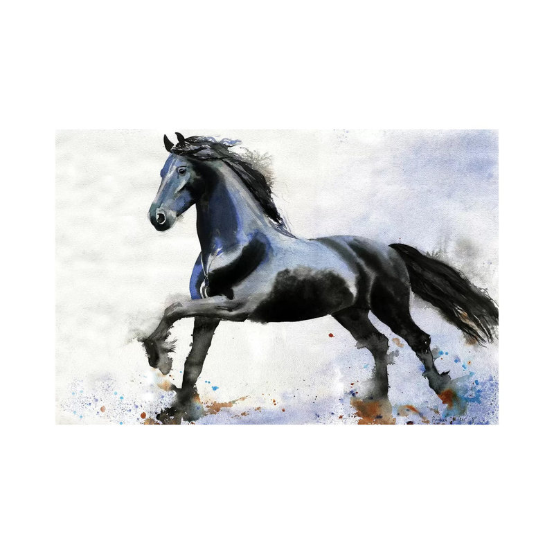 Friesian Forward by Rachel Parker - Wrapped Canvas Gallery-Wrapped Canvas Giclée, 20.32 cm H x 30.48 cm W