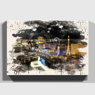 Las Vegas Strip Skyline Nevada USA (5) Painting on Canvas - Wrapped Canvas