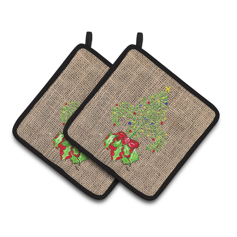 The Holiday Aisle® Anne Floral Polyester Potholder