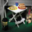 Ensemble de 2 tables d'appoint pliables en plastique, blanc