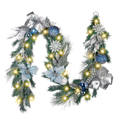 Guirlande de Noël avec lumières pour le manteau de cheminée Valery Madelyn