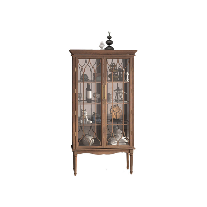 Bibliothèque en verre European Light Luxury, Marron foncé