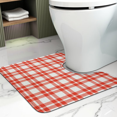  Tapis de salle de bain abstrait en U 20 po Vermilion