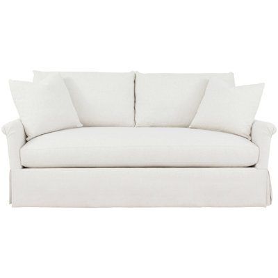 80" Rolled Pleated Arm Skirted Sofa