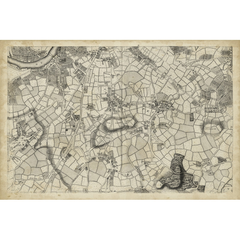 Map Of London Grid XI - Wrapped Canvas Print, 30cm H x 46cm W