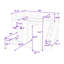 Lit mezzanine double multifonctionnel avec bureau, garde-robe élégant et tablettes de rangement-123842487