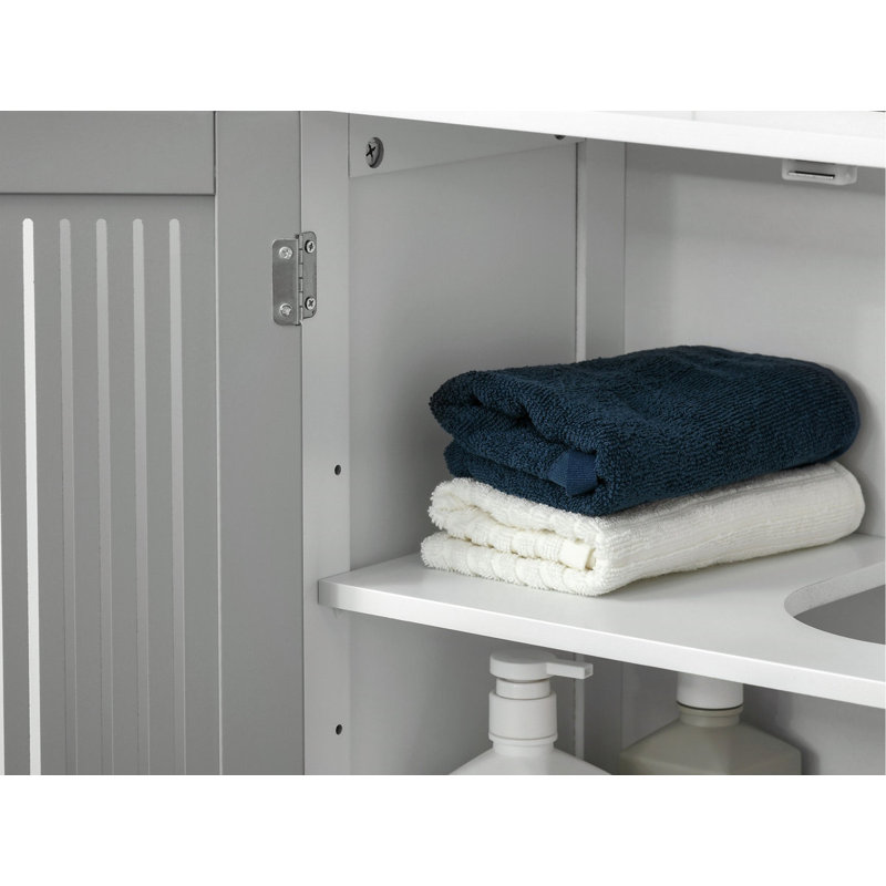 Armoire de rangement durable avec 2 portes, piédestal sous l'évier, armoire de salle de bain avec tablettes réglables Durabilité