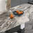 Brown Luxury Marble Rectangular Dining Table Sets-103161295