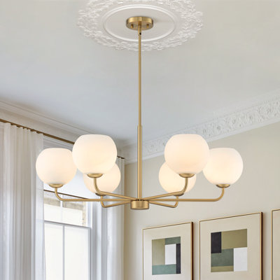 Lustre classique / traditionnel en verre 6 lumières