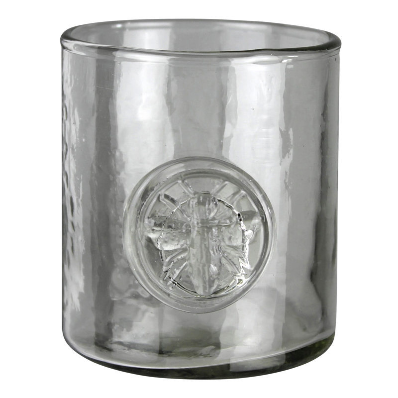 Votive avec abeille en relief, verre