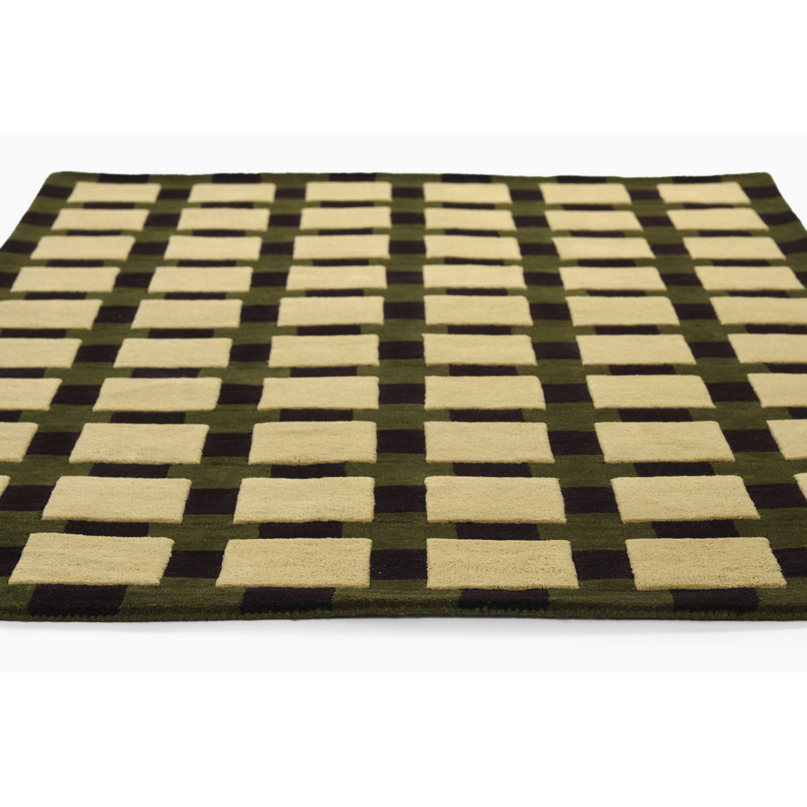 Bauhaus Hand Tufted Area Rug, Rectangle 5' x 8', Blue
