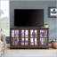 Vitrine 4 lumières DEL avec tablettes réglables et éclairage Bluetooth cerise-131094994