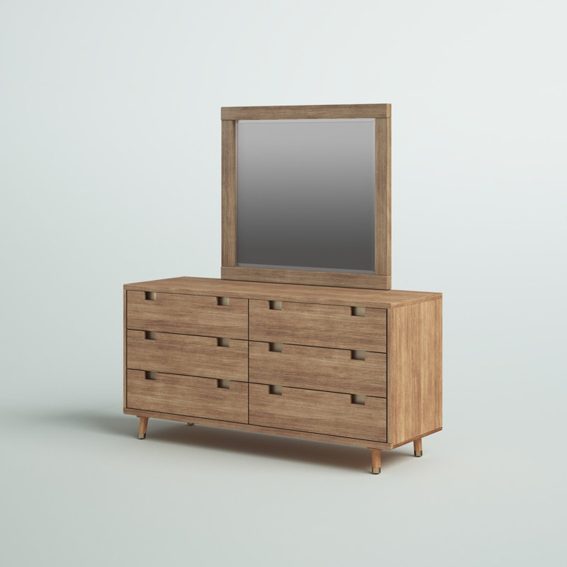 Commode double 6 tiroirs avec miroir Kittanning