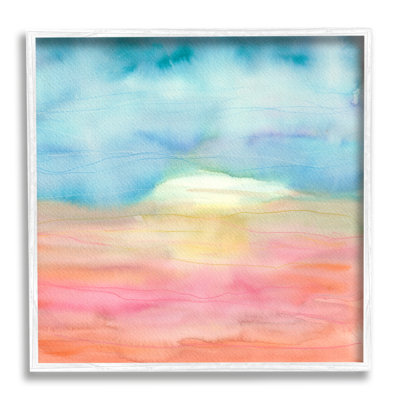 Abstrait aquarelle paysage soleil