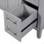 Meuble-lavabo moderne 36 po avec lavabo en céramique, portes à fermeture douce, 4 tiroirs de rangement, conception élégante pour les petites salles de bain-710506085