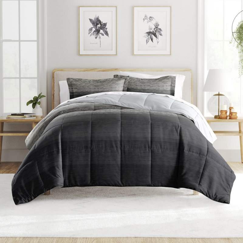 Gray Ombre Down Alternative Full Comforter Set