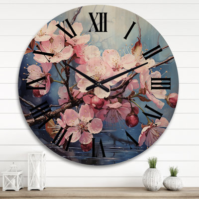 Horloge murale en bois massif Vernetha