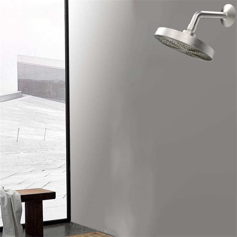 6-Inch High-Pressure Rainfall Shower Head - Anti-Clog Silicone Jets, 2.5 GPM Detachable Restrictor & Easy-Clean Design