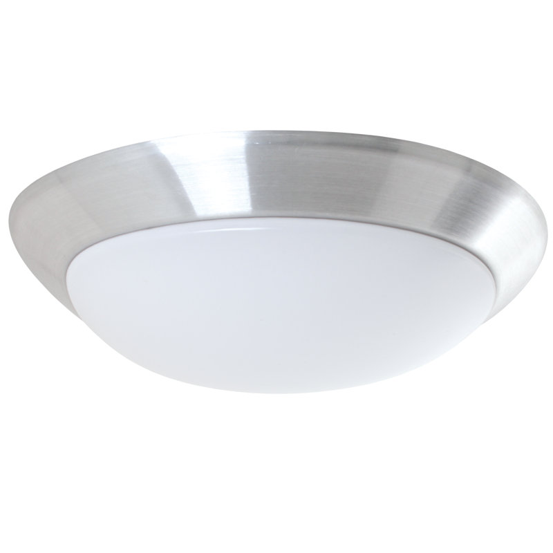 LED Flush Mount, 10.8 cm H x 39.5 cm W x 39.5 cm D, Aluminium / Opal