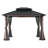 Sunjoy Hardtop Gazebo 10 x 12 ft. Outdoor Patio Gazebo with LED Lights (Batteries Operated), Remote Control and Netting