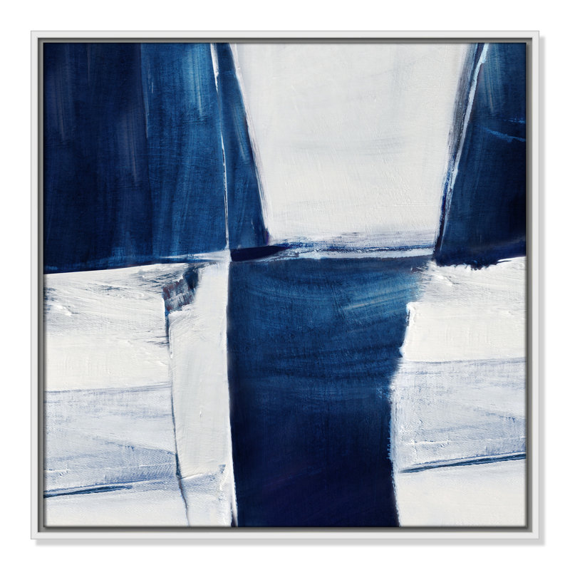 «Blue Midnight Plateau II» par Judith Shapiro, H 25,5 po x l 25,5 po, Blanc