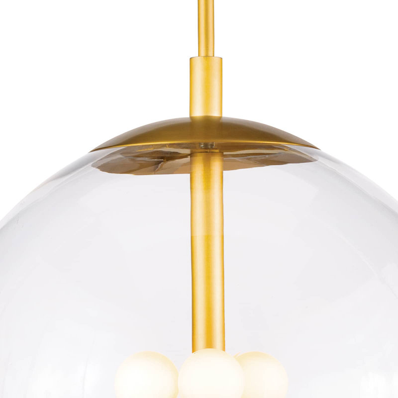 Elegance in Illumination: 3-Light Natural Brass Globe Pendant