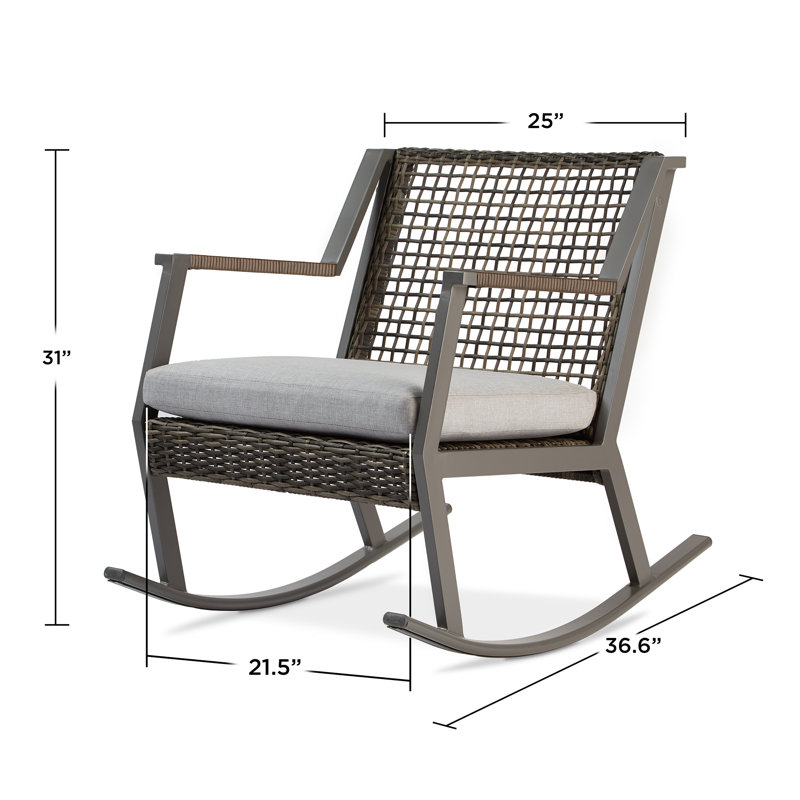 Calvin Rocking Chair with Cushions, Gray