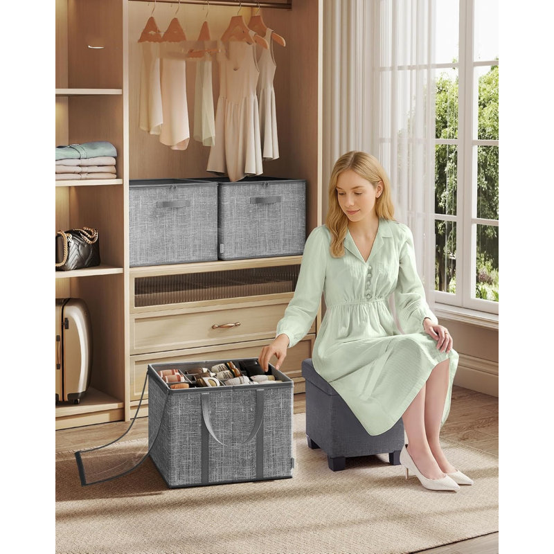 16 Pair Stackable Shoe Storage Box, Grey