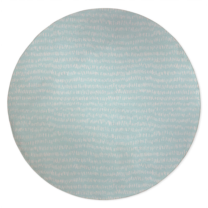 Crop Row Non-Slip Outdoor Rug, Round 5'