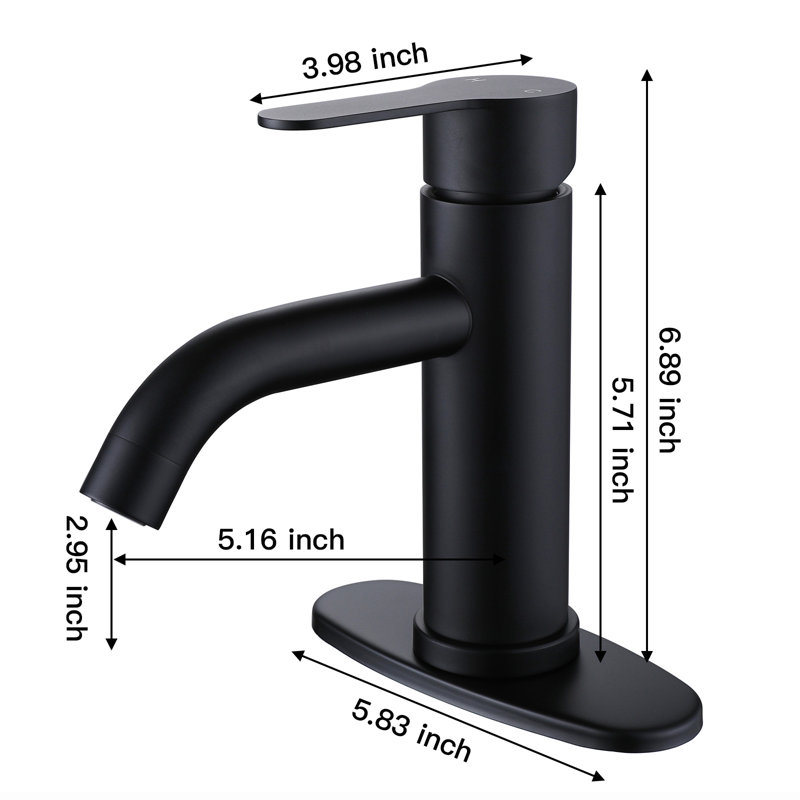 Single-Hole Single-handle Bathroom Faucet, Matte Black
