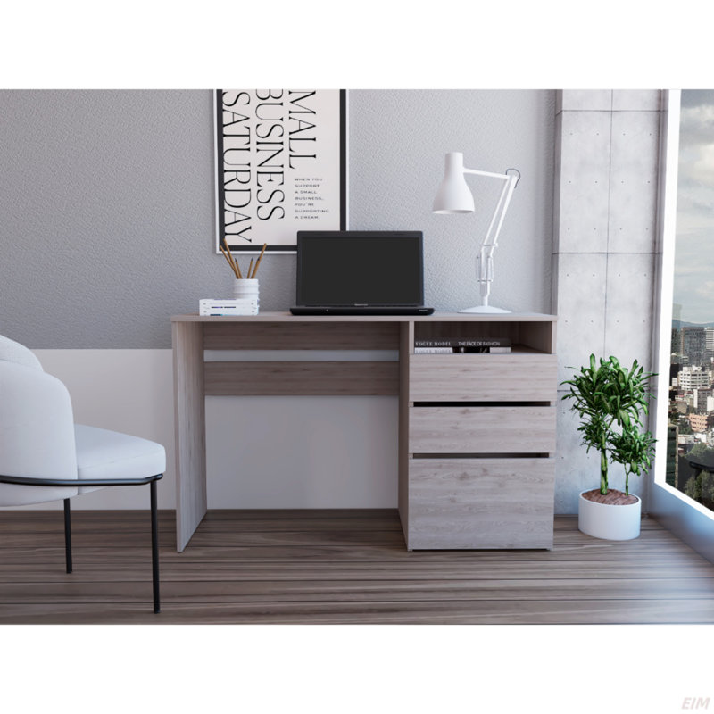 Computer Desk, 3 Drawers, One Shelf (Desk)