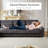 Arlynda 126"W Luxury Corduroy Modular Chaise Lounge RAF LAF Sectional, Ottoman, USB Port, Cup Holders-716088275